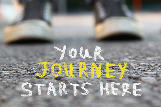 Your Journey Starts Here words
